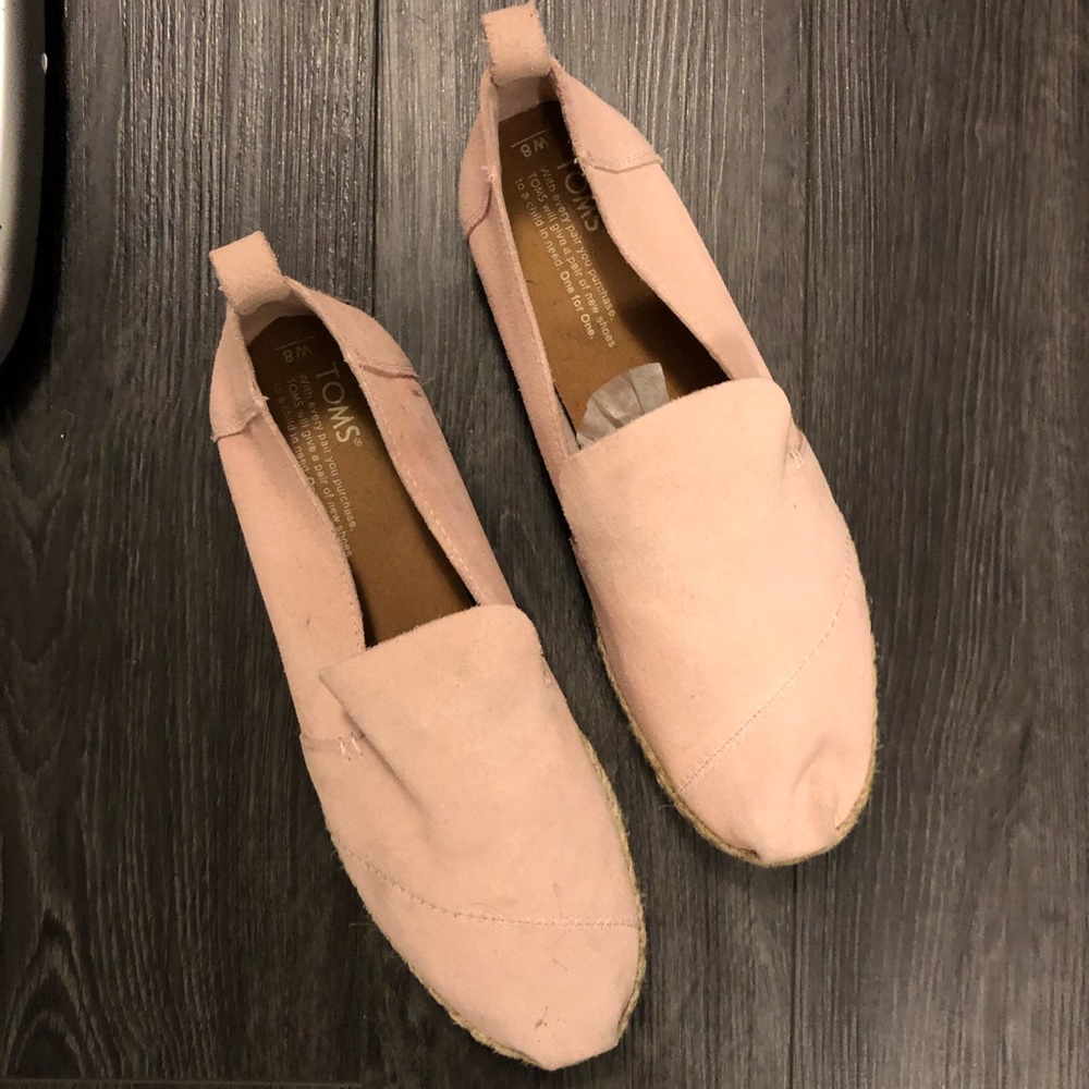 Toms pink suede flats